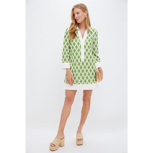 TUCKERNUCK Kelly Green Crochet Collier Dress Size L NWT Retail $198 Tuckernuck - Picture 7 of 10